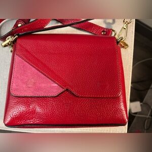 Elegant Red Leather Women's Bag
